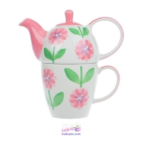 ست قوری و ماگ سرامیکی تایلندی مدل Pink Pot